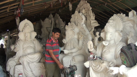 In order to use the clay idol in Ganesh festival,