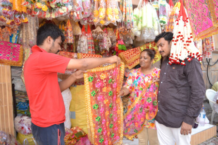 Purchase of decoration with a Navarangi Chundi, Navhal Dekha for the worship of Jagadamba