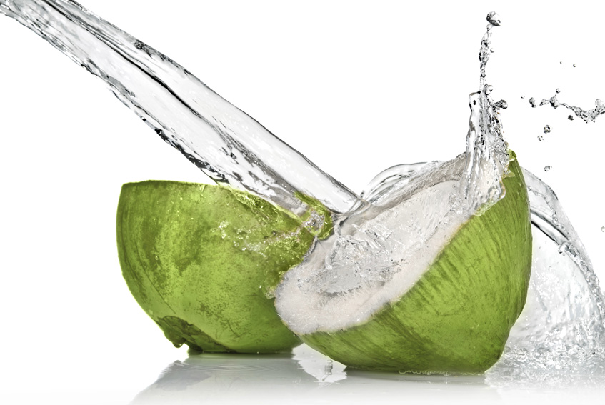 Green coconut with water