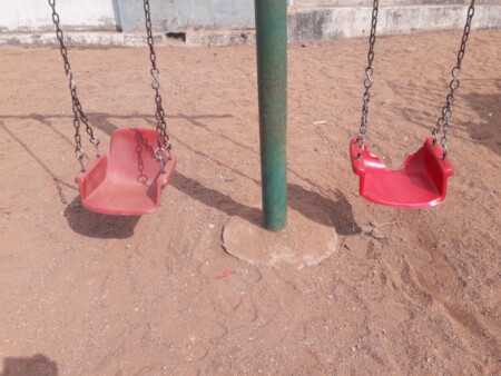 The 'scrape' of sports equipment in Bhagat Singh's garden