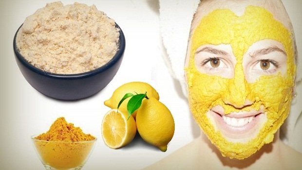 turmeric lemon juice and gram flour mask