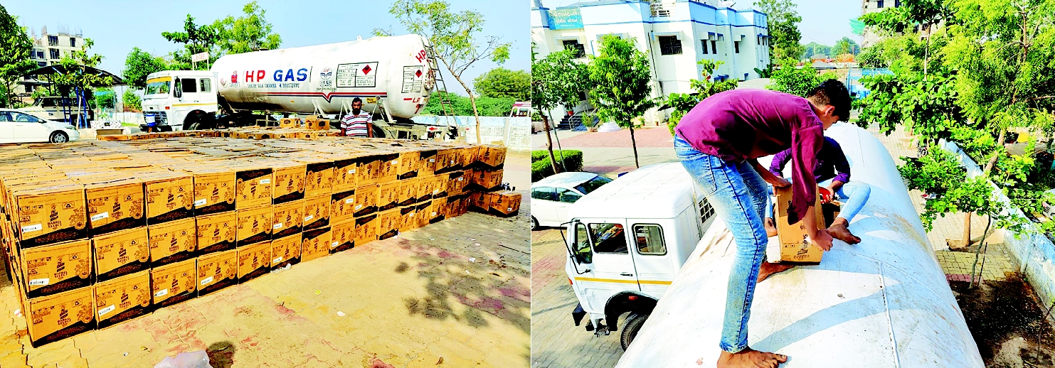 Before it reached Rajkot from Rajasthan, 16,868 bottles of foreign liquor were seized