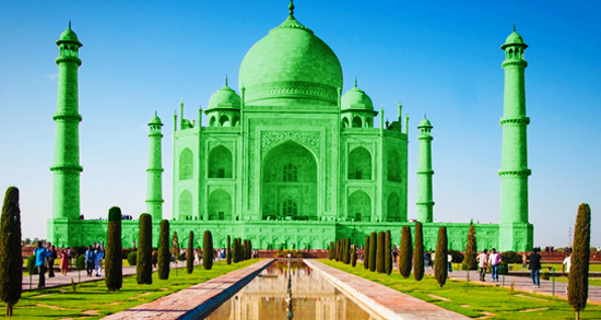 Taj Mahal is turning into green 1