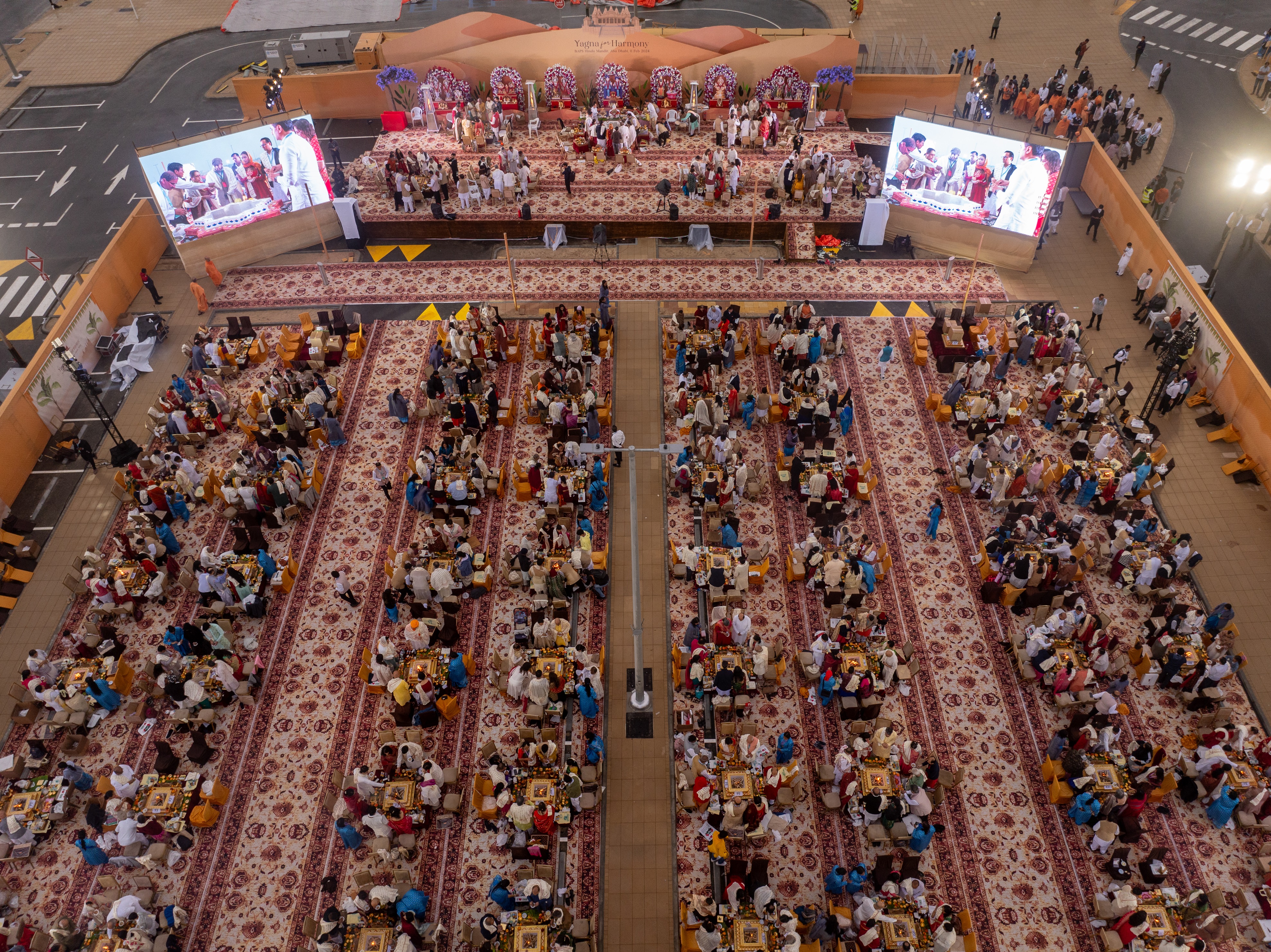 Ariel shot of Yagna cermony