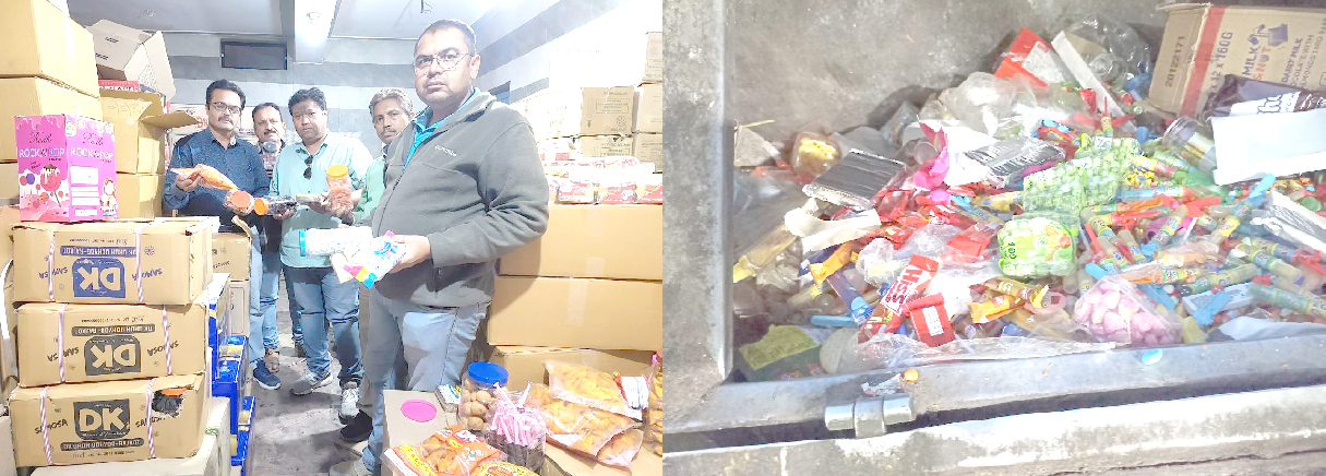 Destruction of 1530 kg Chocolate - Peppermint in Lakshmi Stores and Shivshakti Traders