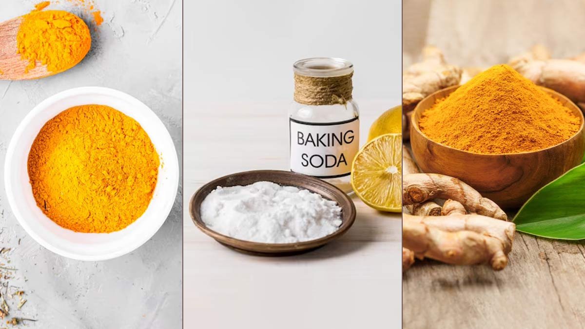 baking soda reacts with turmeric