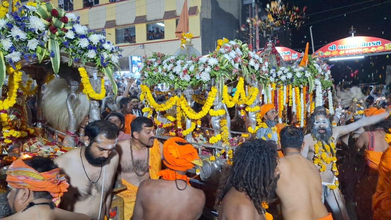 The Maha Shivratri Mela concludes with a royal bath of Avadhuta sadhus at Bhavnath