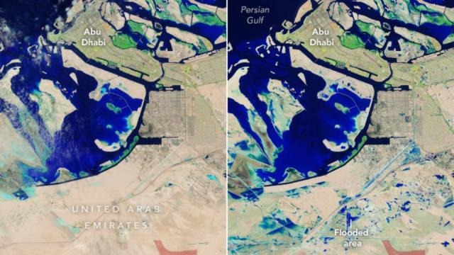 NASA released shocking photos of Dubai rain