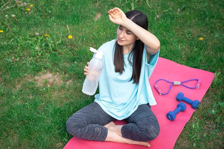 young woman drinking water after exercising outdoors 169016 36399