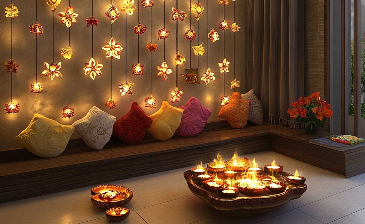 Diwali home decoration ideas for corners of the house