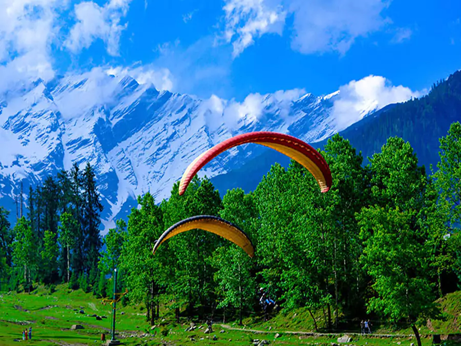 The fun of paragliding in kashmir