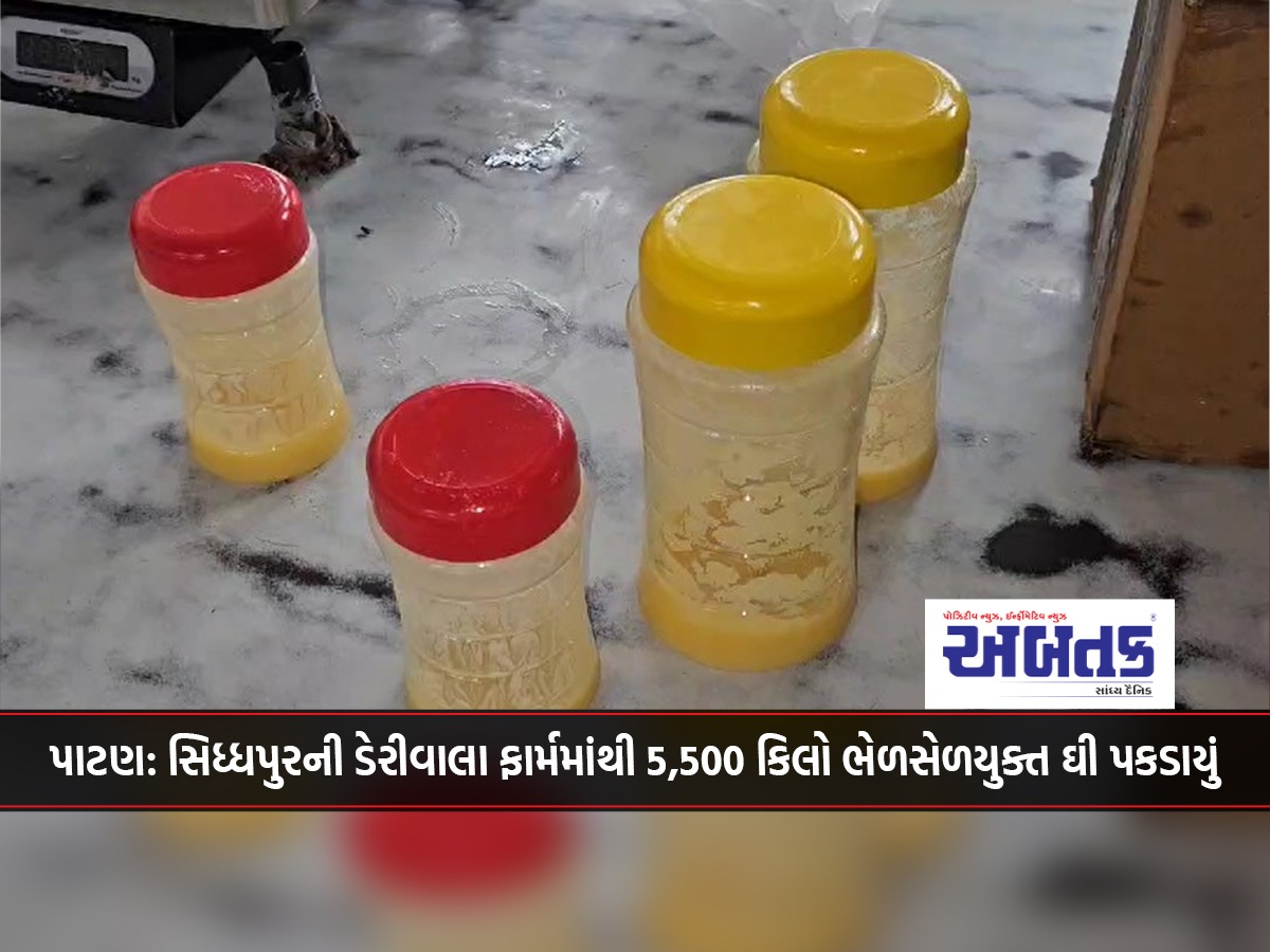 Patan: 5,500 kg of adulterated ghee seized from a dairy farm in Siddhpur